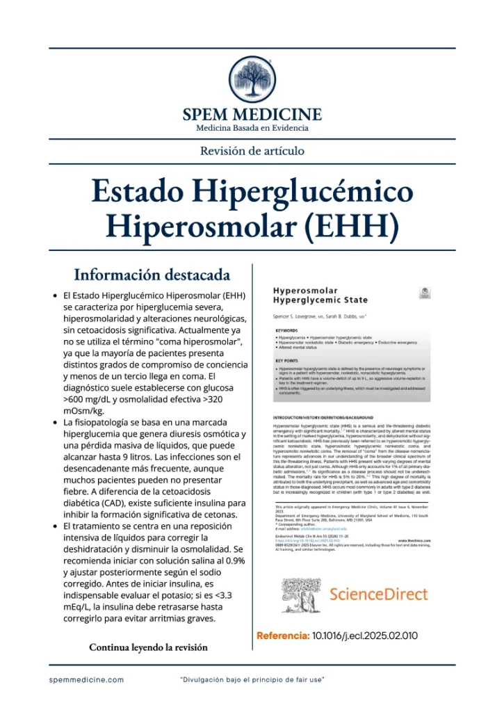 Portada: Estado Hiperglucémico Hiperosmolar (EHH)