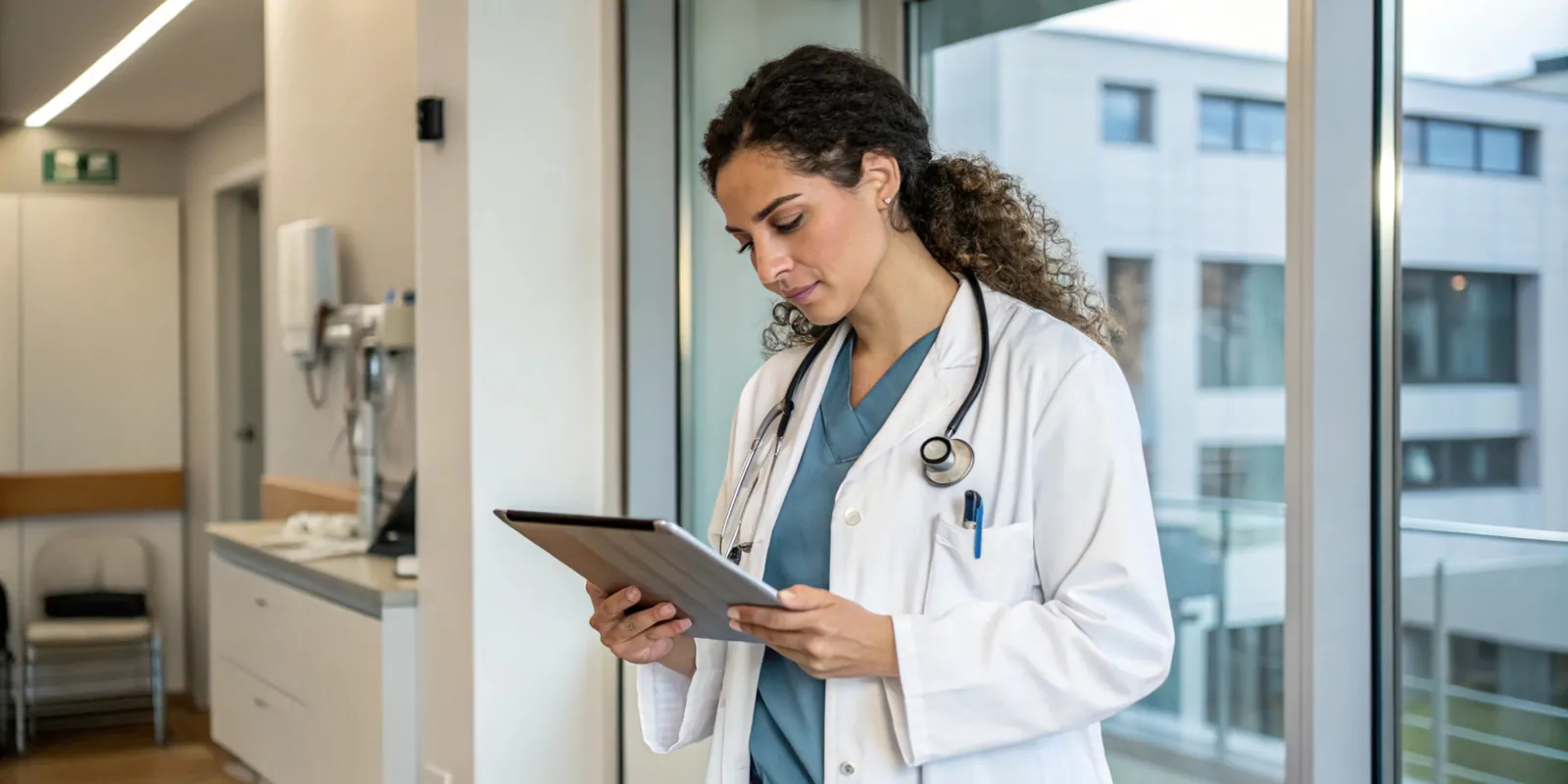 Médica con tablet